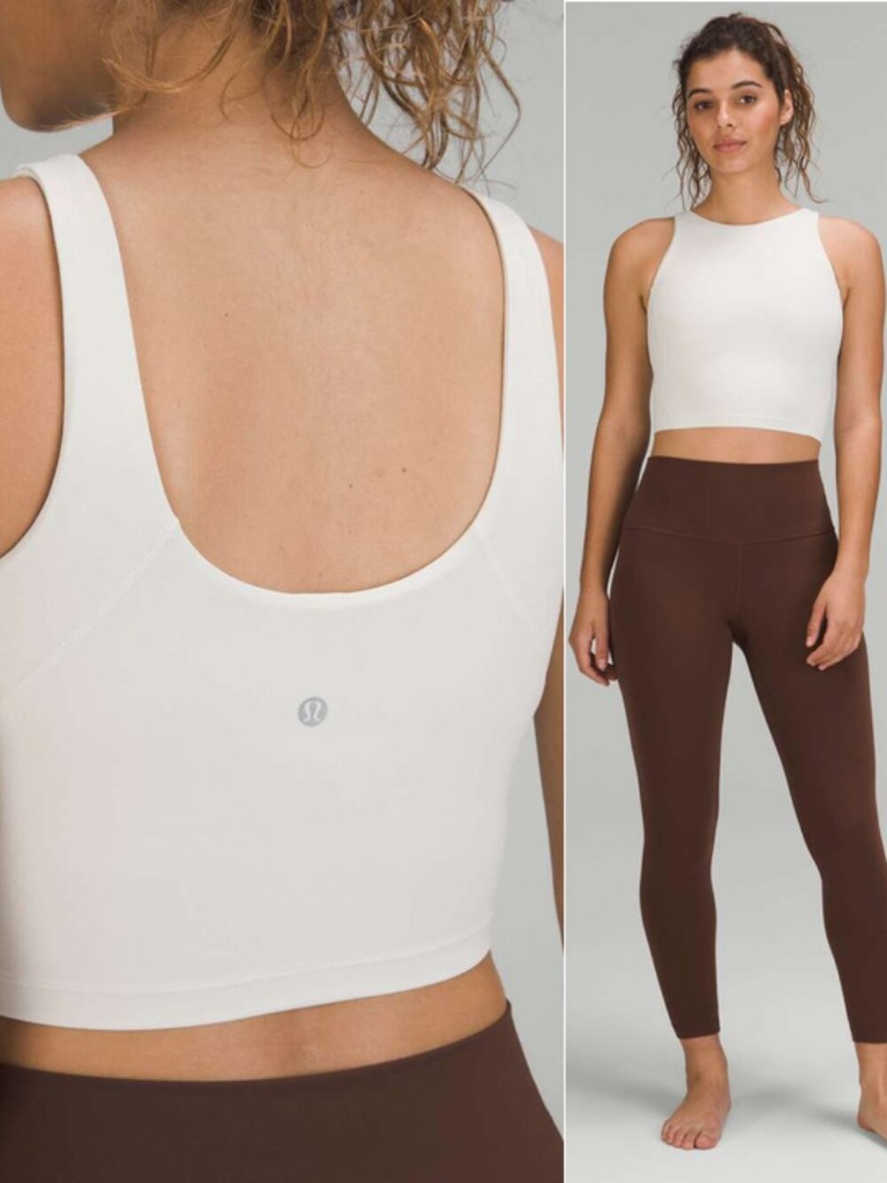 Lululemon Align High-Neck Tank Top White w/ Built-in Shelf Bra